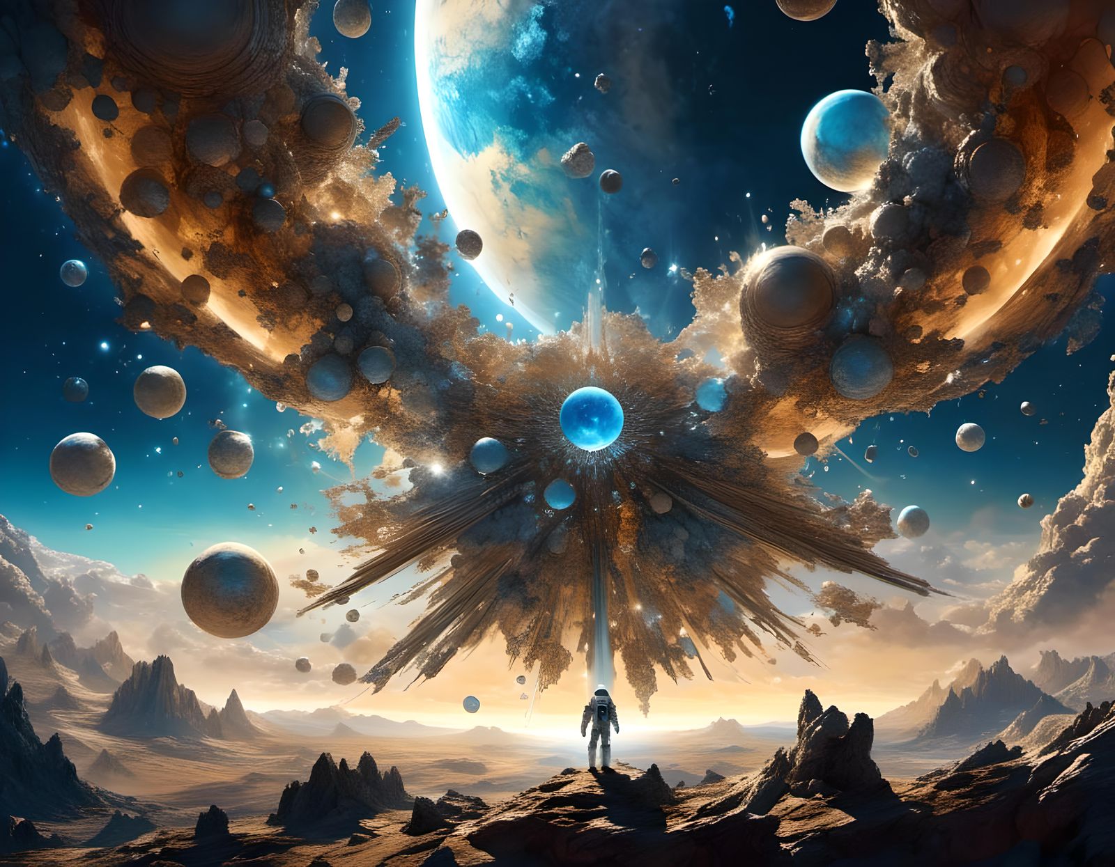 Earthrise: Watercolor View from the Moon