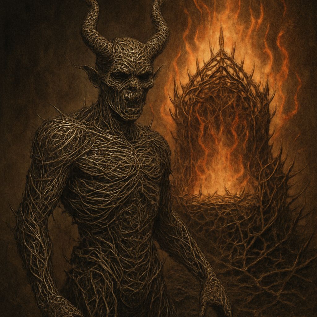 Macabre Demon of Twisted Wire on Burning Thorns