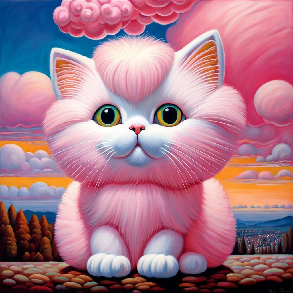 Marshmallow Cat in Dreamy Marshmallowpunk World