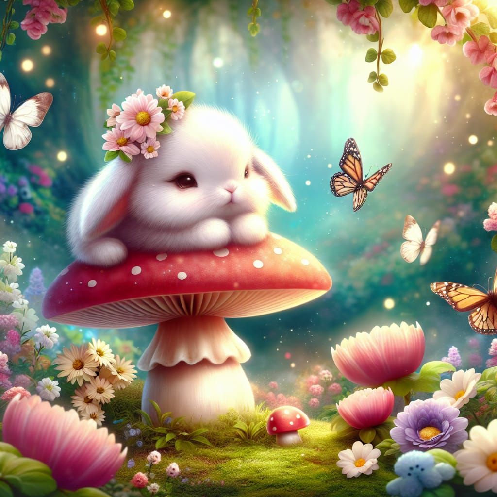 Enchanted Bunny in a Magical Forest
