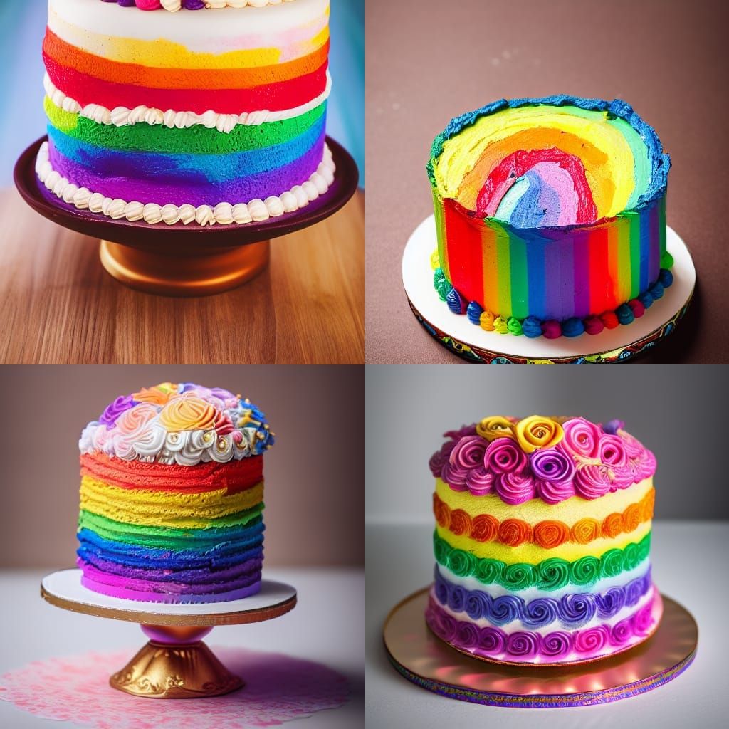 Rainbow Rococo Cake: Professional Photography