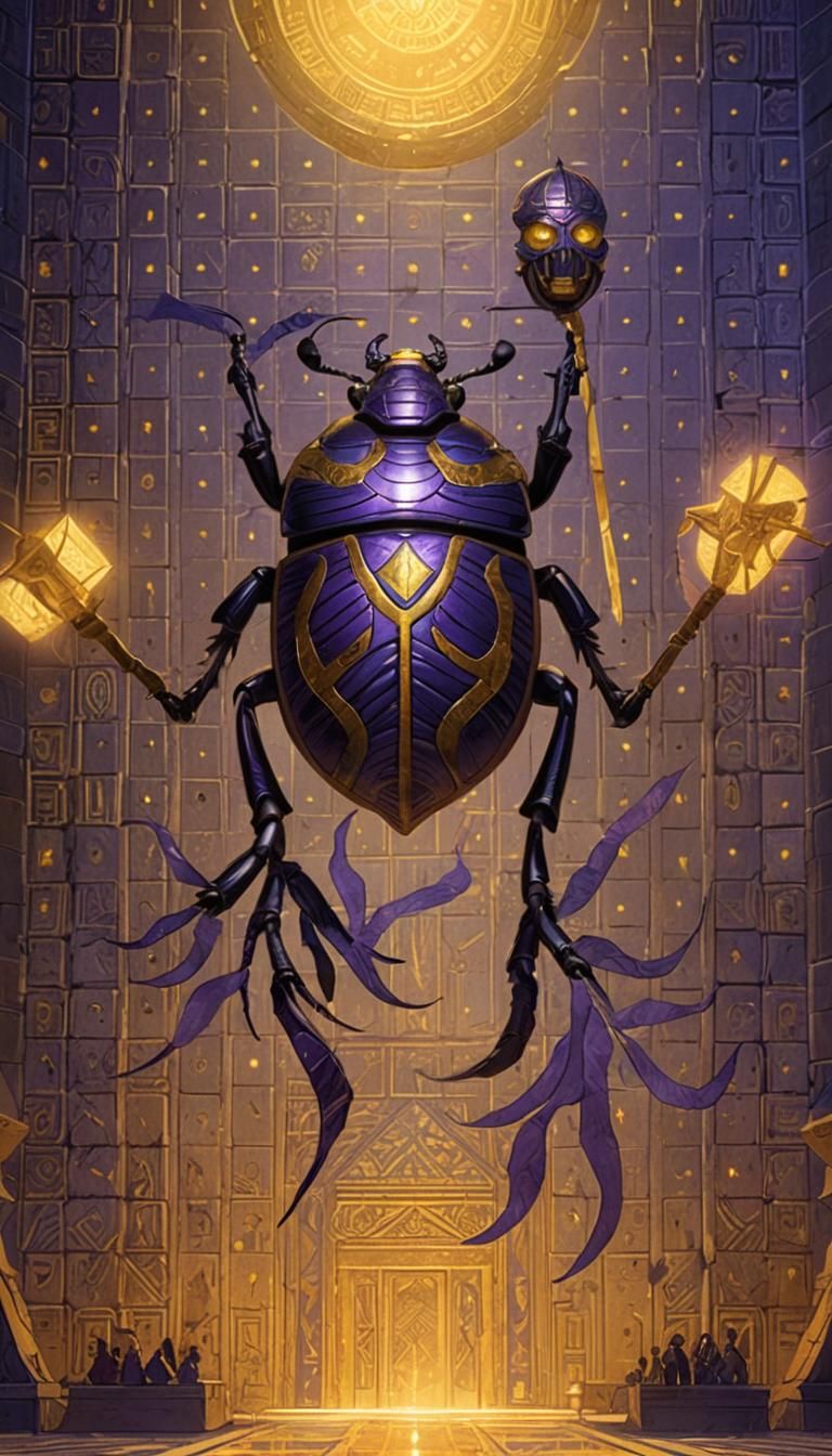 Scarab Beetle God Invades Egypt, Dark Fantasy Art