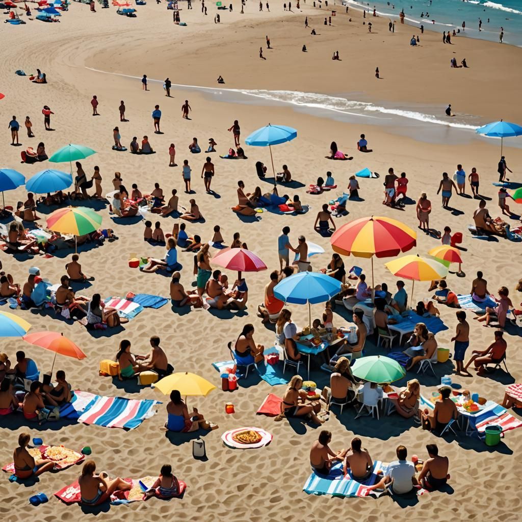 Festive Beach Picnic on a Sunny Day