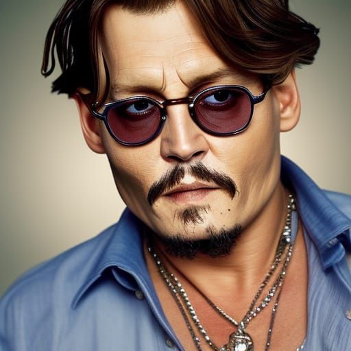 Johnny Depp Portrait on Sailboat, Professional Photography
