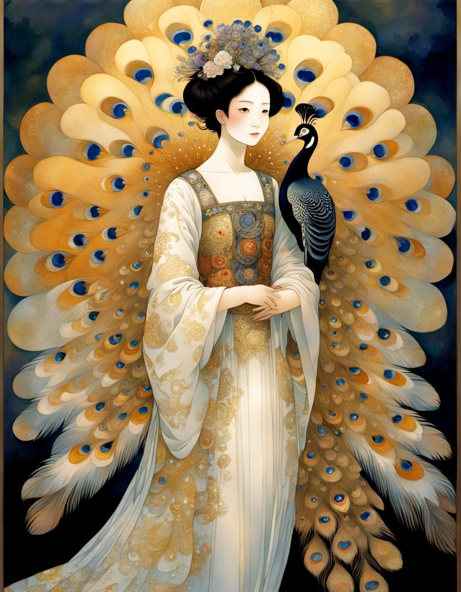 Mystical Empress with Majestic Peacock