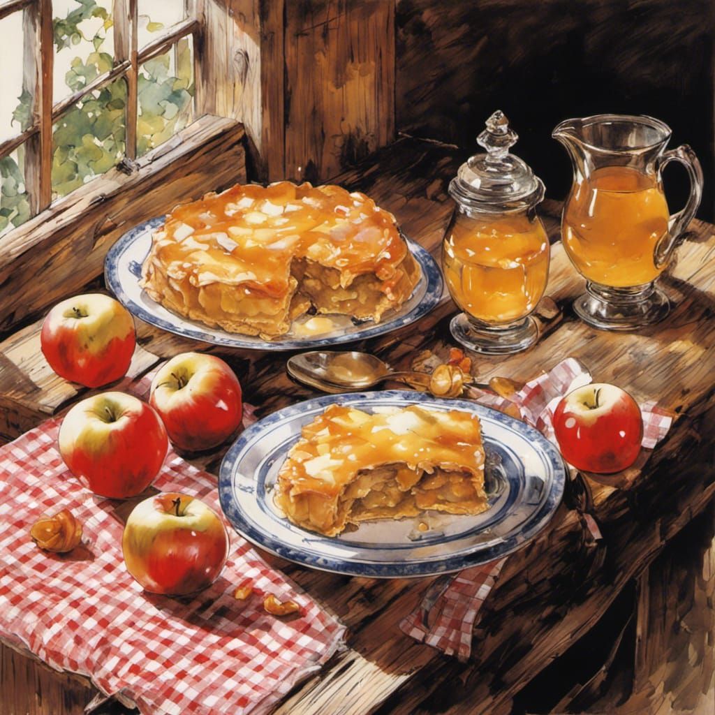 Delicious Apple Strudel in Cottagecore Style