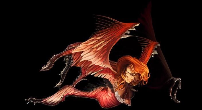 Purgatori in Qajar Art Style with Ghibli Influences