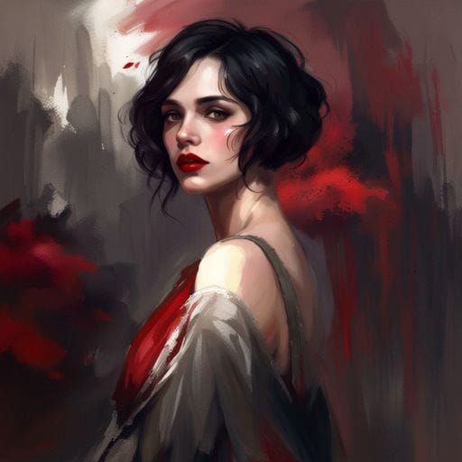 Elegant Dark-Haired Woman in 1920s Style