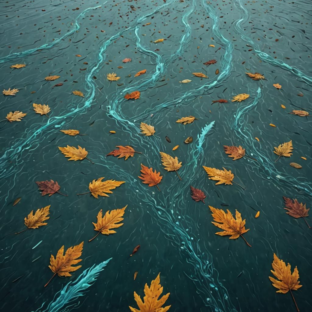 Underwater Road in Autumn Storm