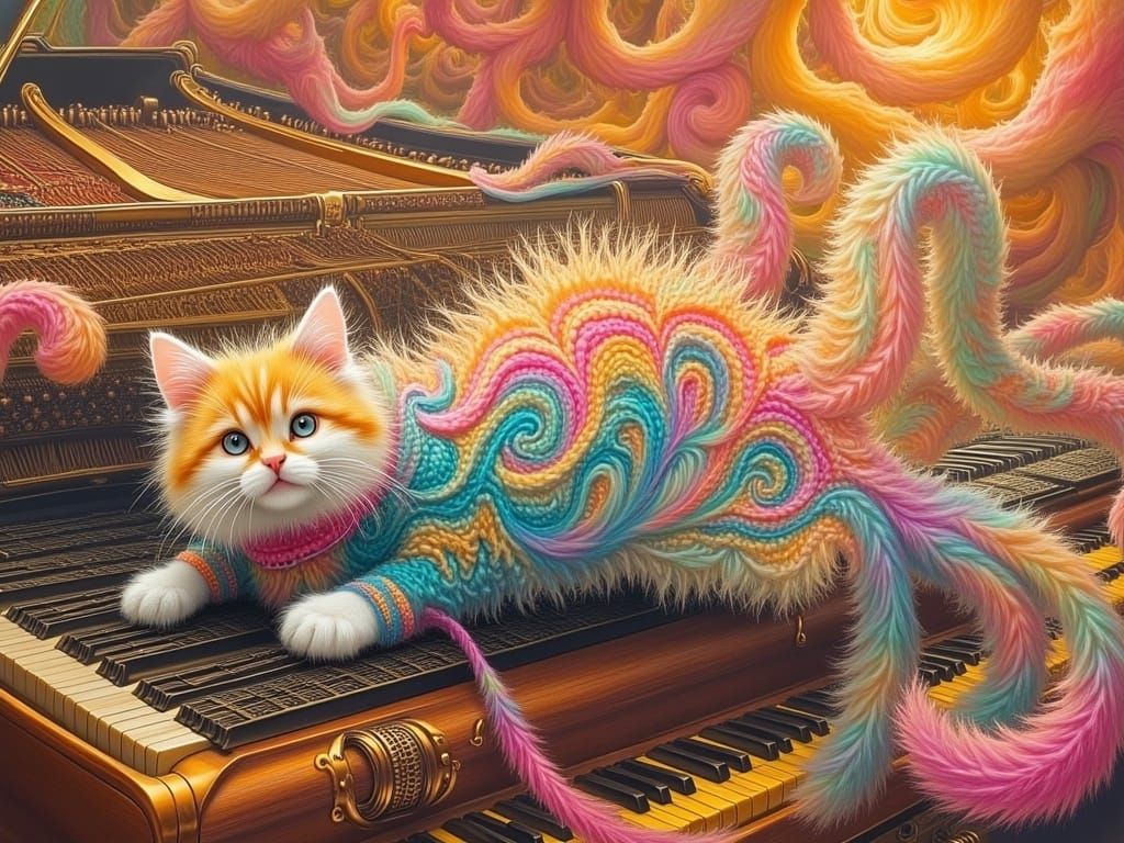 Whimsical Cat's Fingerpunk Piano Euphoria