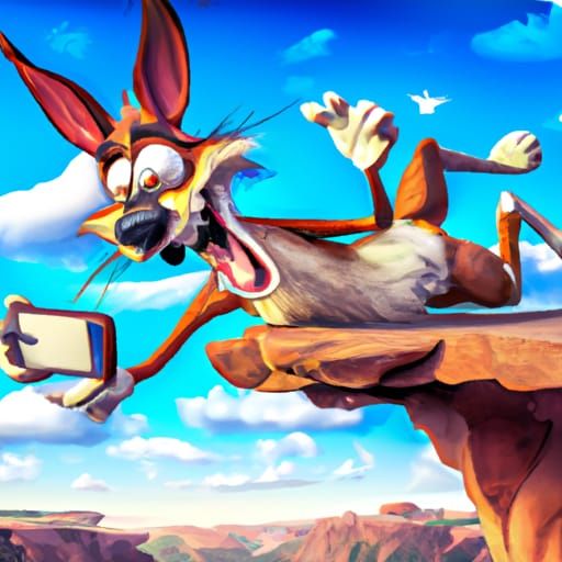 Wile E. Coyote's Cliffside Selfie
