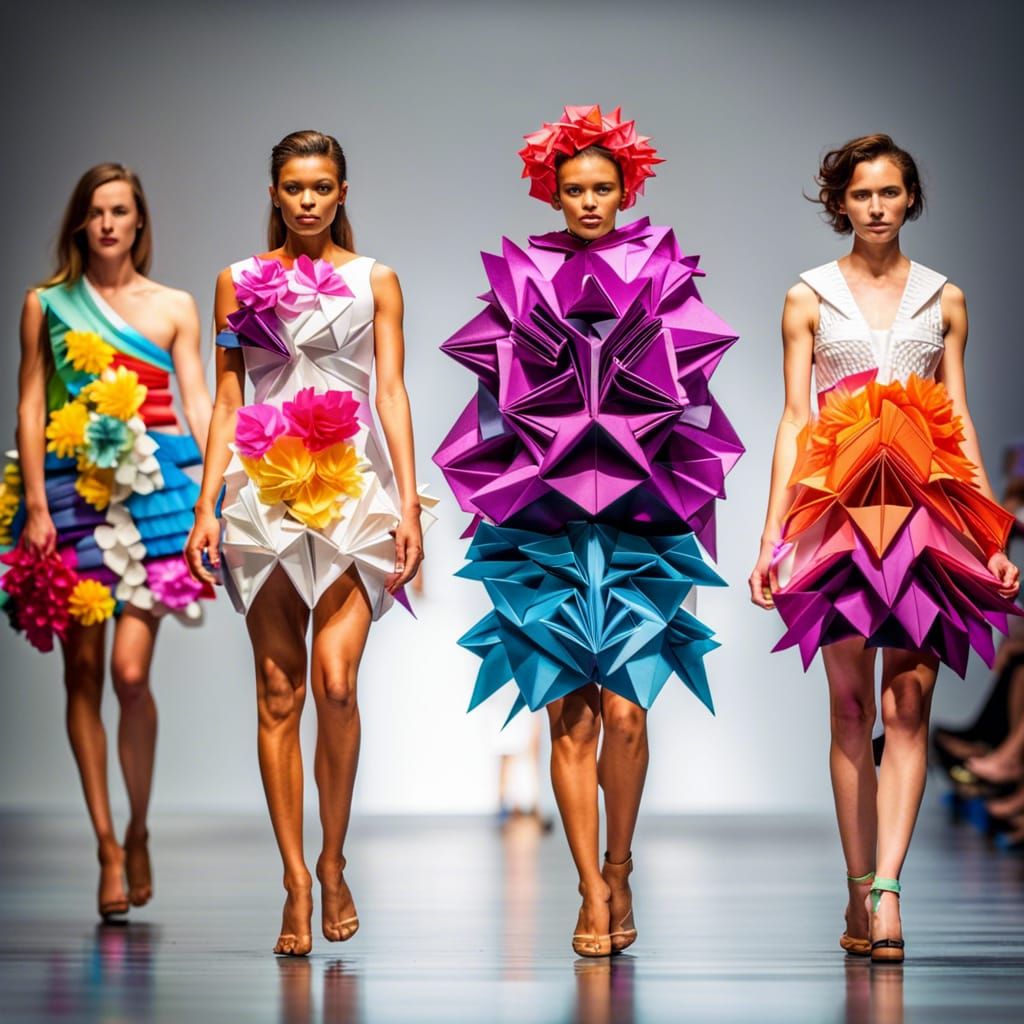 Origami Fashion Show: Colorful Paper Clothing