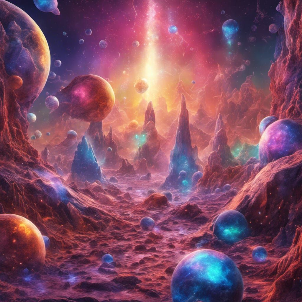 Crystalline Rain on an Alien World: Holographic Illustration
