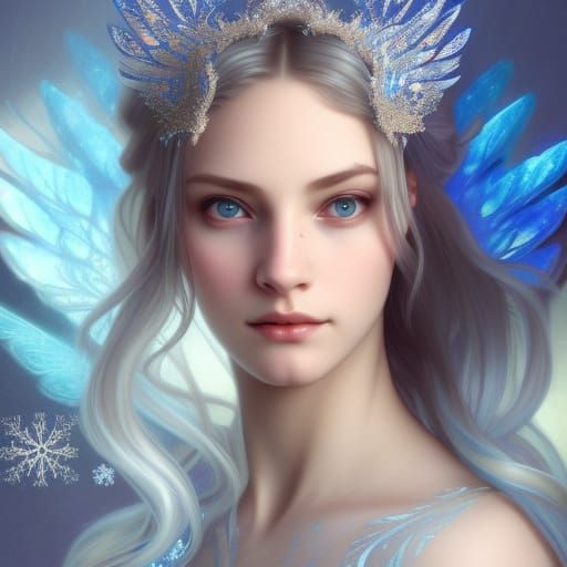 Ice Fairy Portrait in Dynamic Lighting
