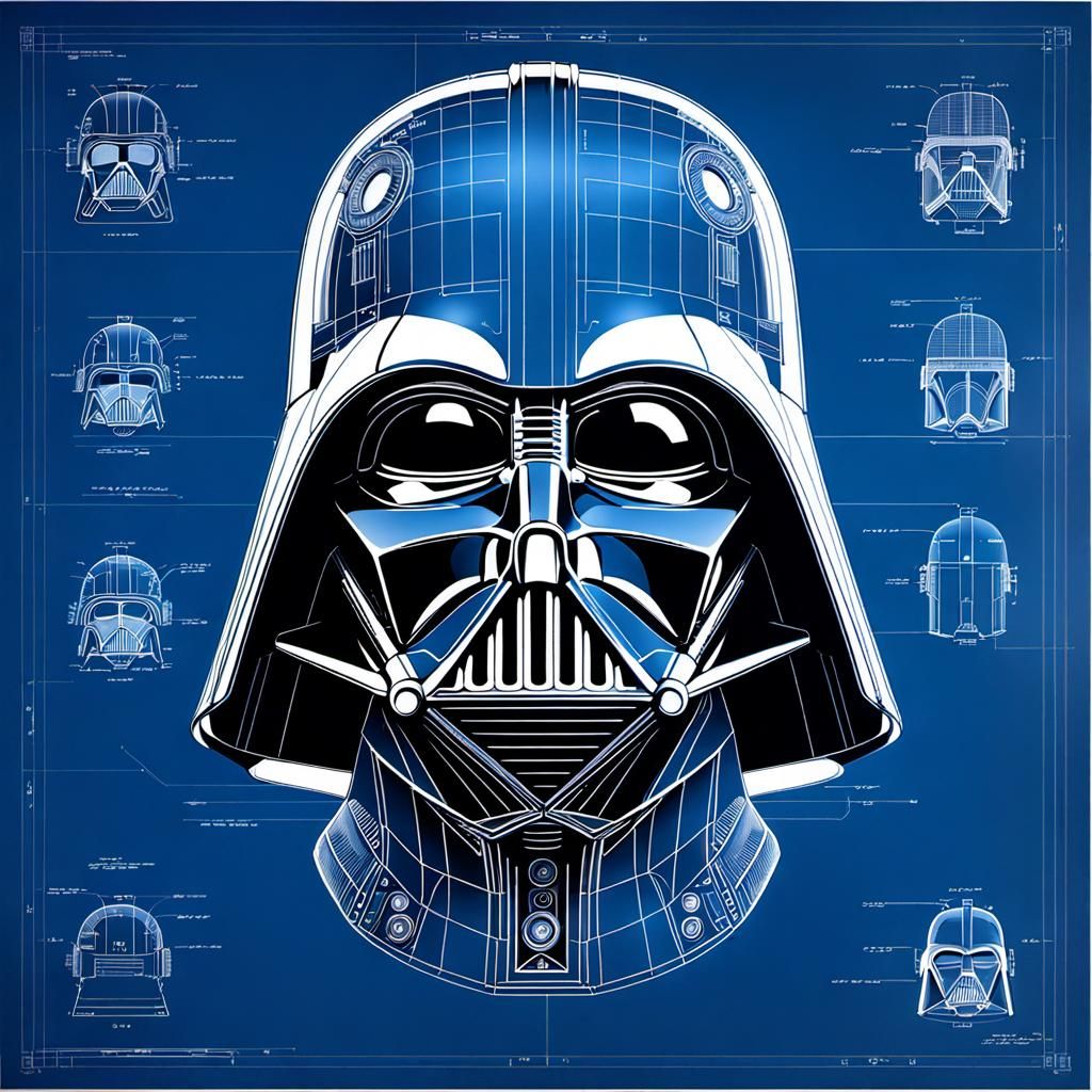 Darth Vader helmet blueprints