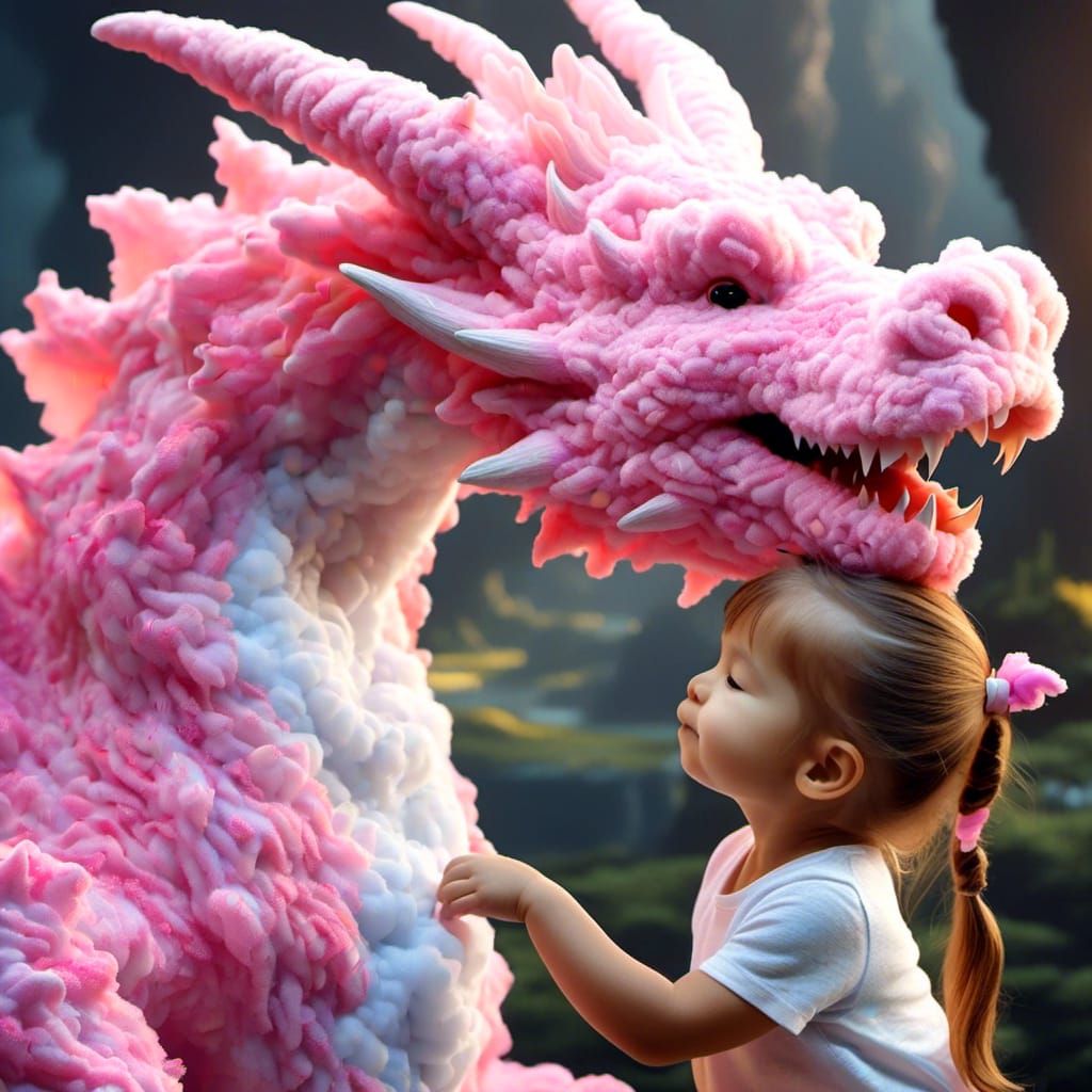 Girl Kisses Cloud Dragon's Nose
