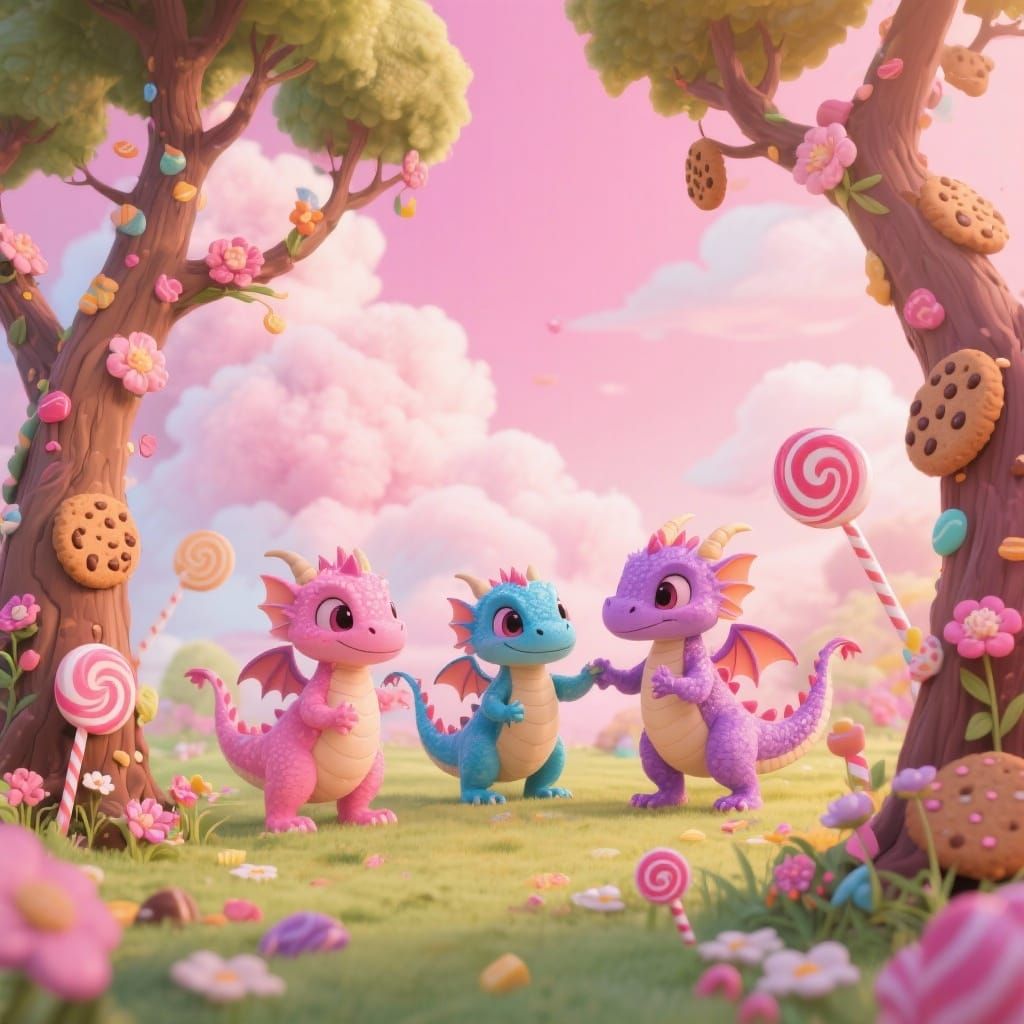 Baby dragons in Candy Worlds