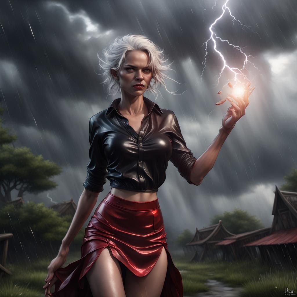 Fantasy Portrait in Storm with Dynamic Lighting