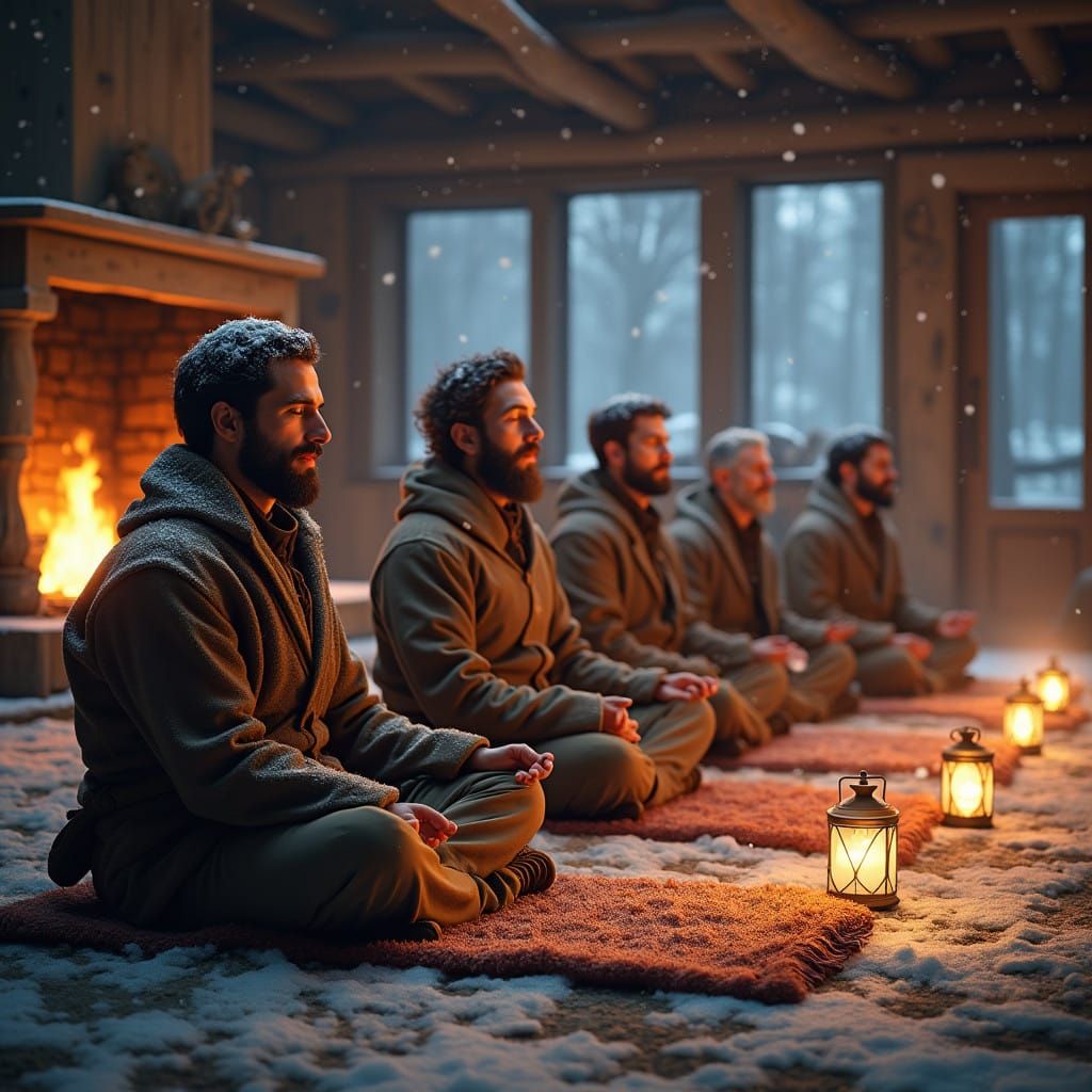 Rustic Winter Sanctuary for Men's Empowerment