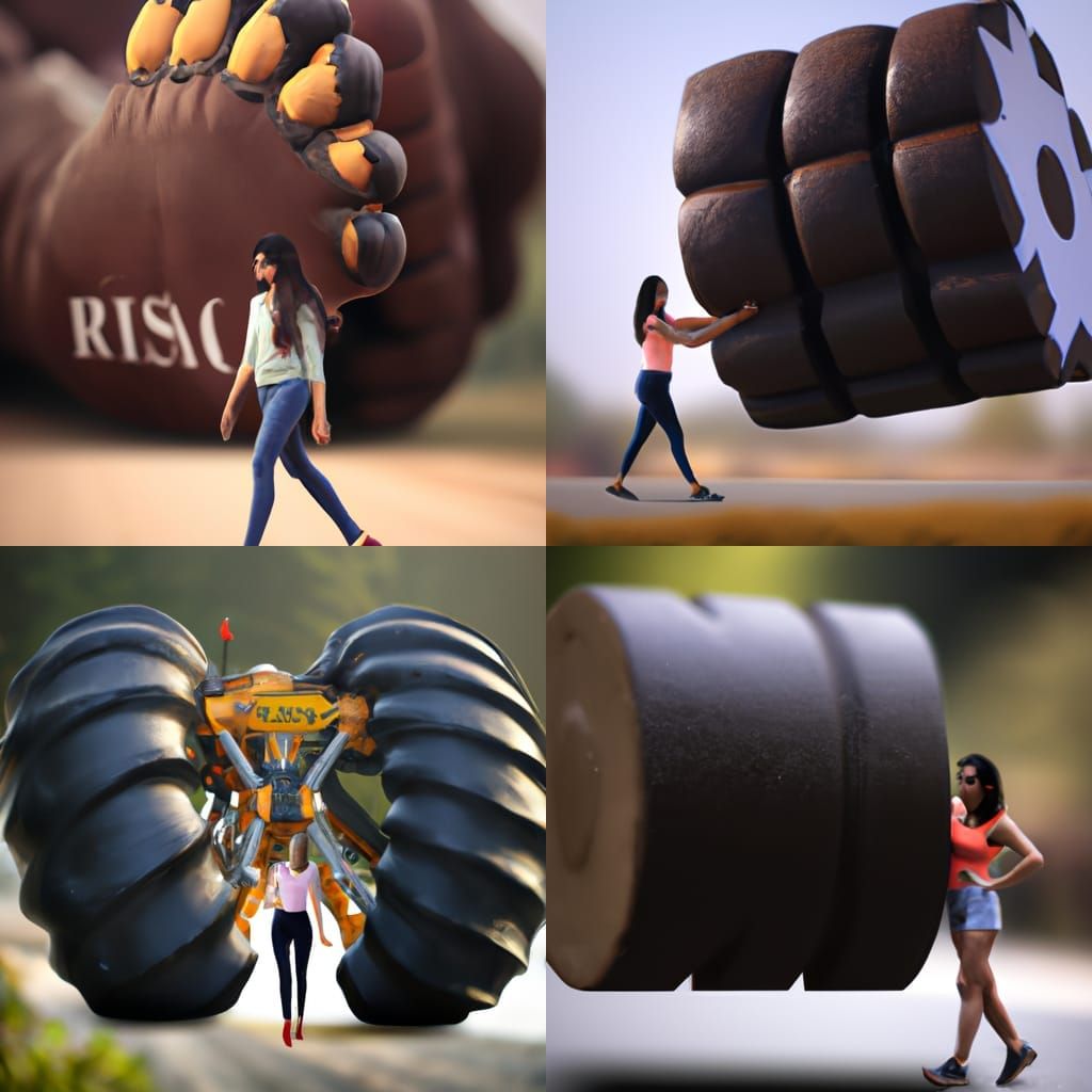 Woman Carries Giant Monster: Professional Photography