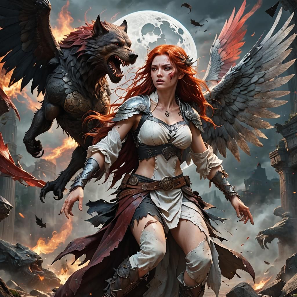 Fairy and Werewolf in Yin Yang Splash Art