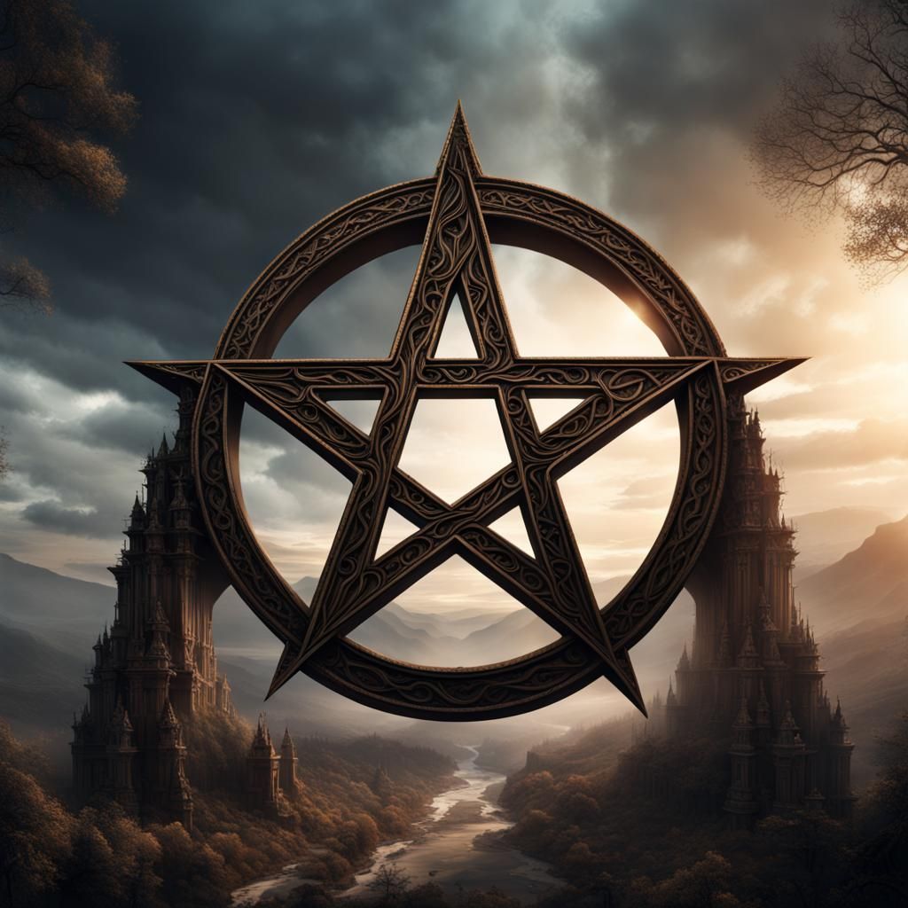 Intricate Pentacle in Dramatic Digital Matte Painting
