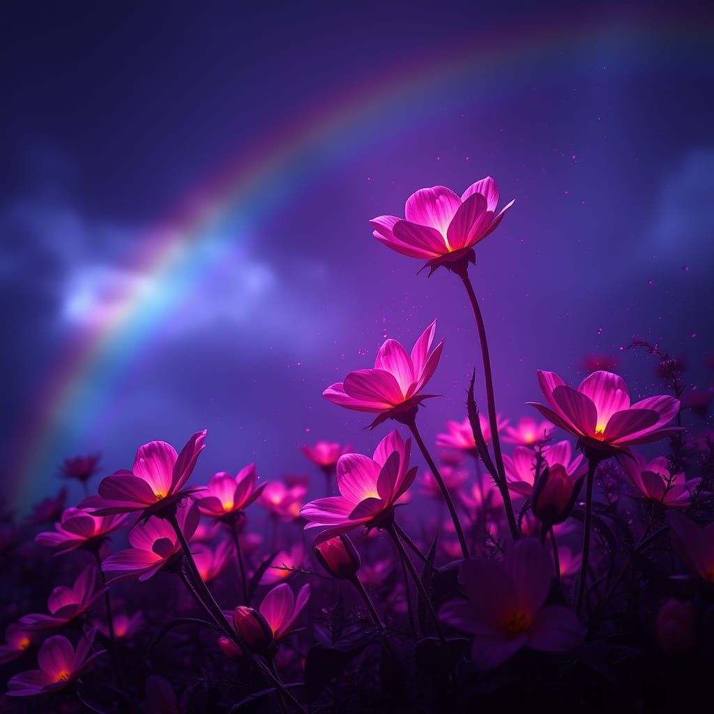 Vibrant Floral Fantasy in Radiant Hues