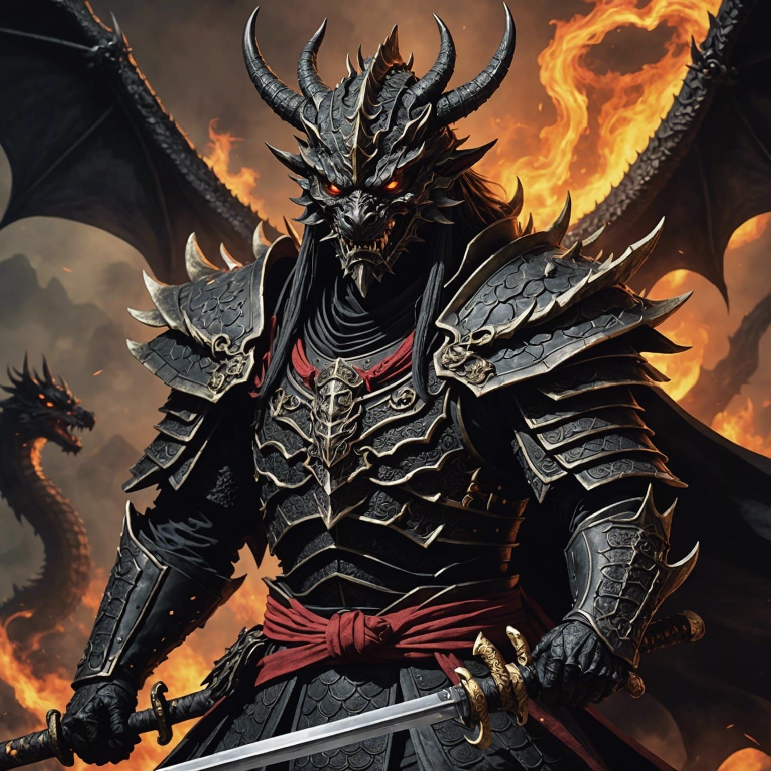 Ancient Dragon Samurai Demon Overlord