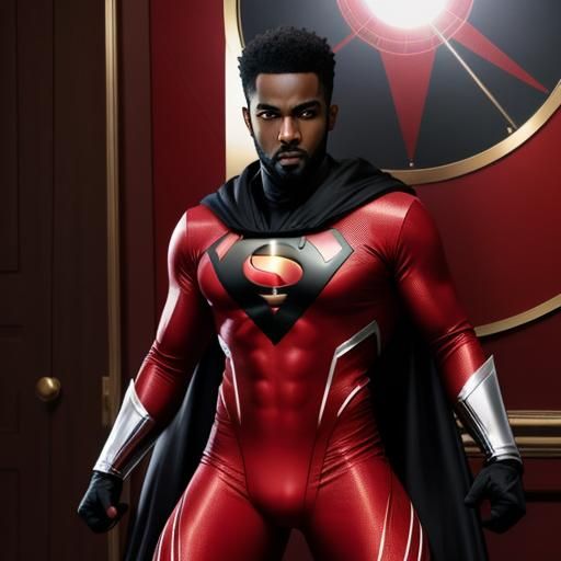 Shamier Anderson as a Superhero in Red Skinsuit