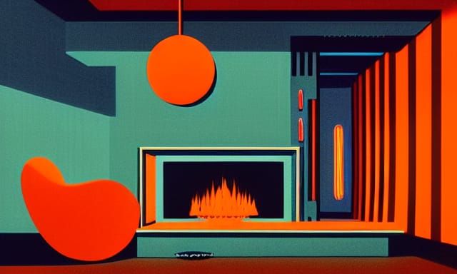 Retrofuturistic 1980s House with Sunken Lounge