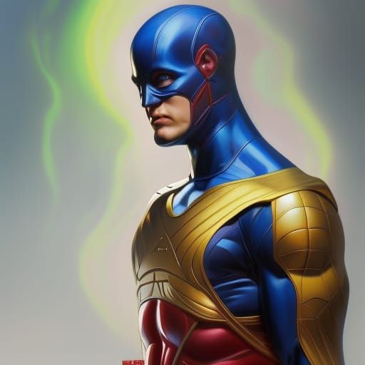Hyperrealistic Superhero Concept Art in Comic Book Style