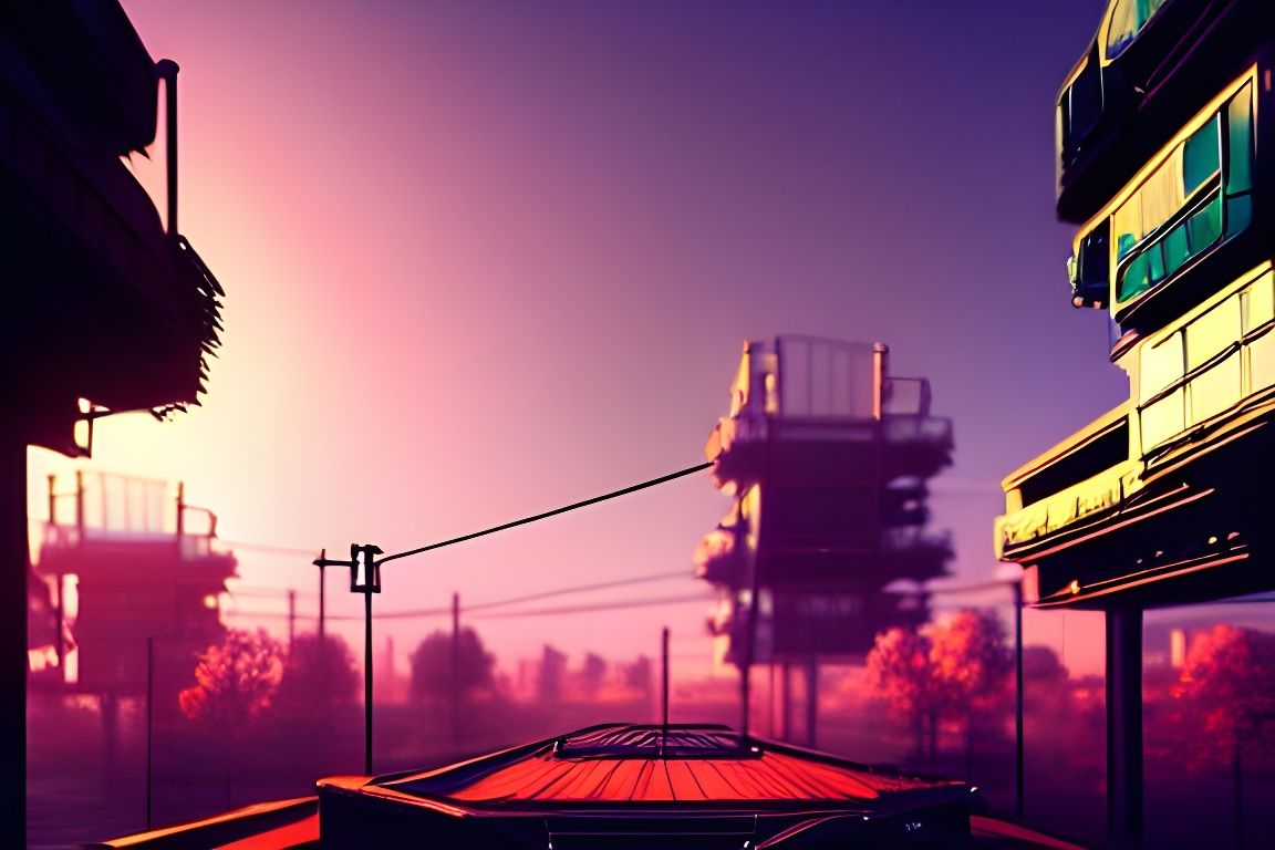 Solarpunk Cherry Blossom City at Sunset in 8K