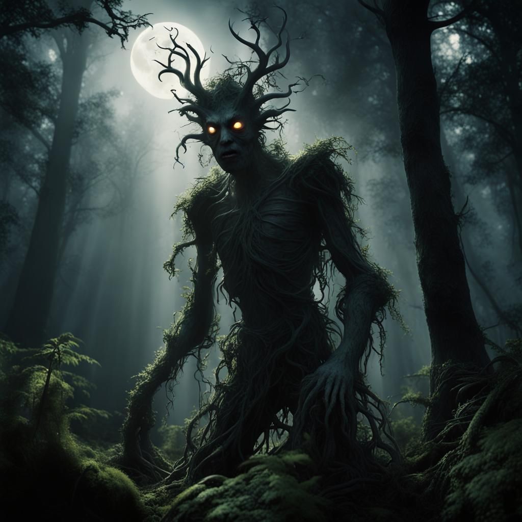 Hyperrealistic Forest Creep in Enchanted Woods