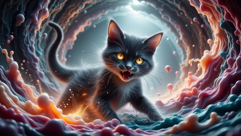 Chonky Cat Shark Costume in Alien Landscape