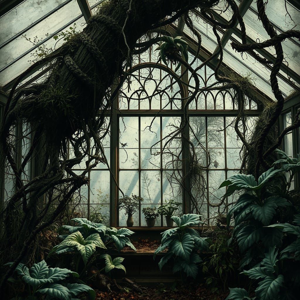 Victorian Greenhouse Overrun by Carnivorous Plants