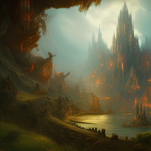 Fantastical Matte Painting in Deep Color