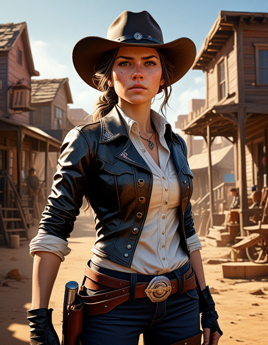 Wild West Gunslinger in Hyperrealistic Art