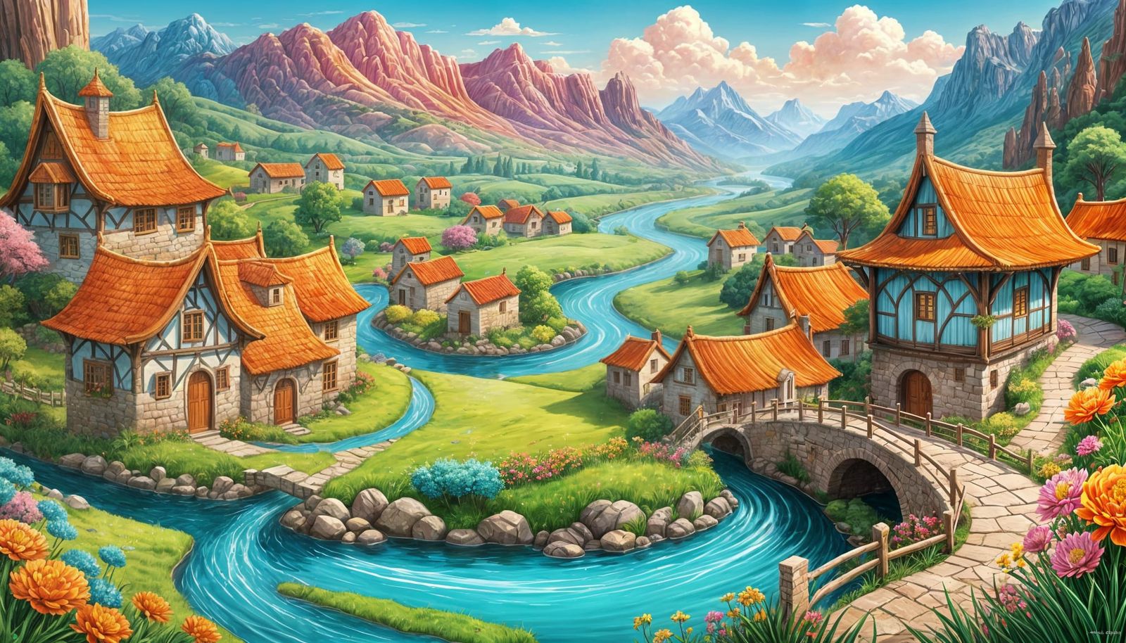 Enchanted Dreamworld in Vibrant Digital Art