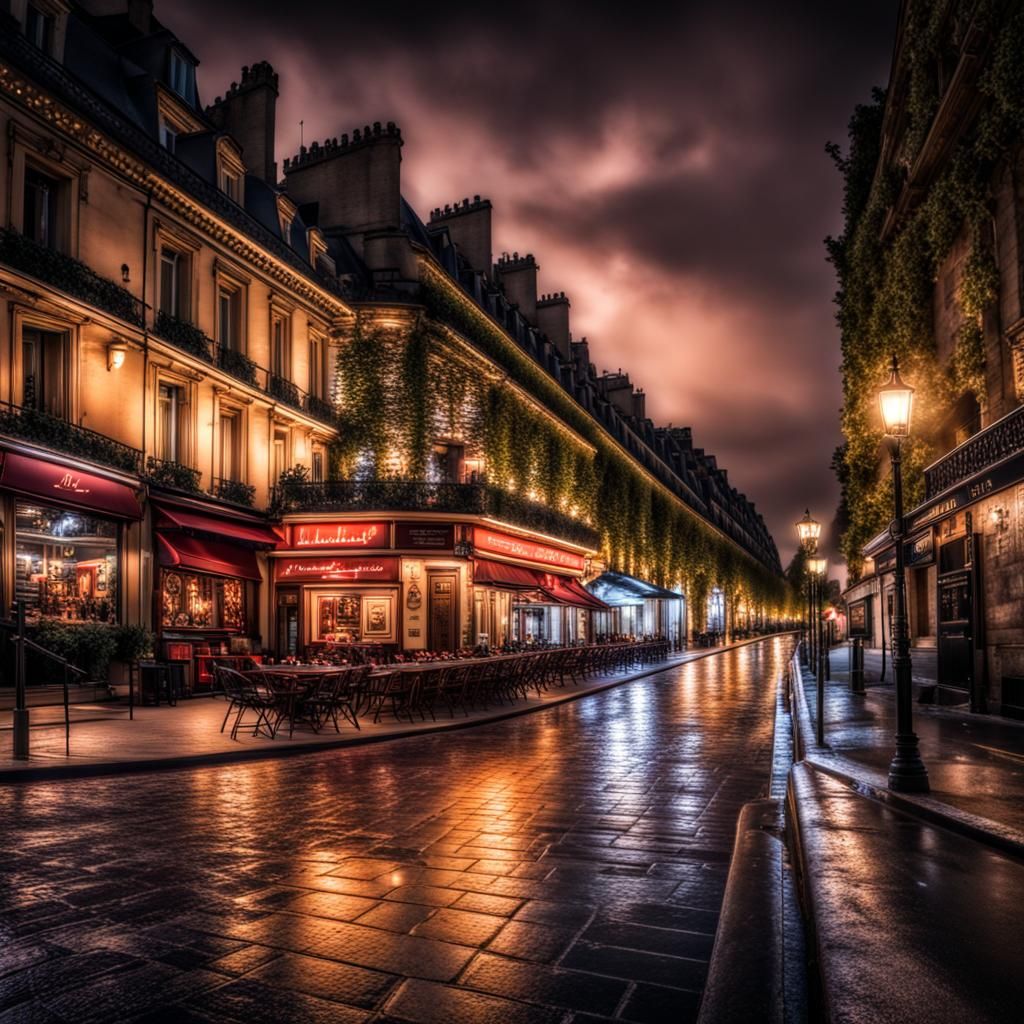 Paris Nightlife: Hyperrealistic Cinematic Photography