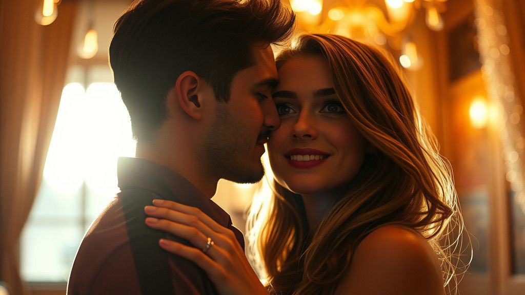 Cinematic Couple in Golden Light, Intimate Portrait