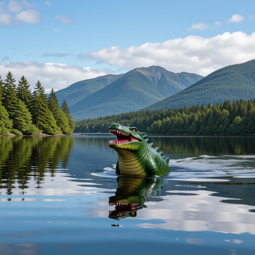 Thetis Lake Monster Creature Illustration