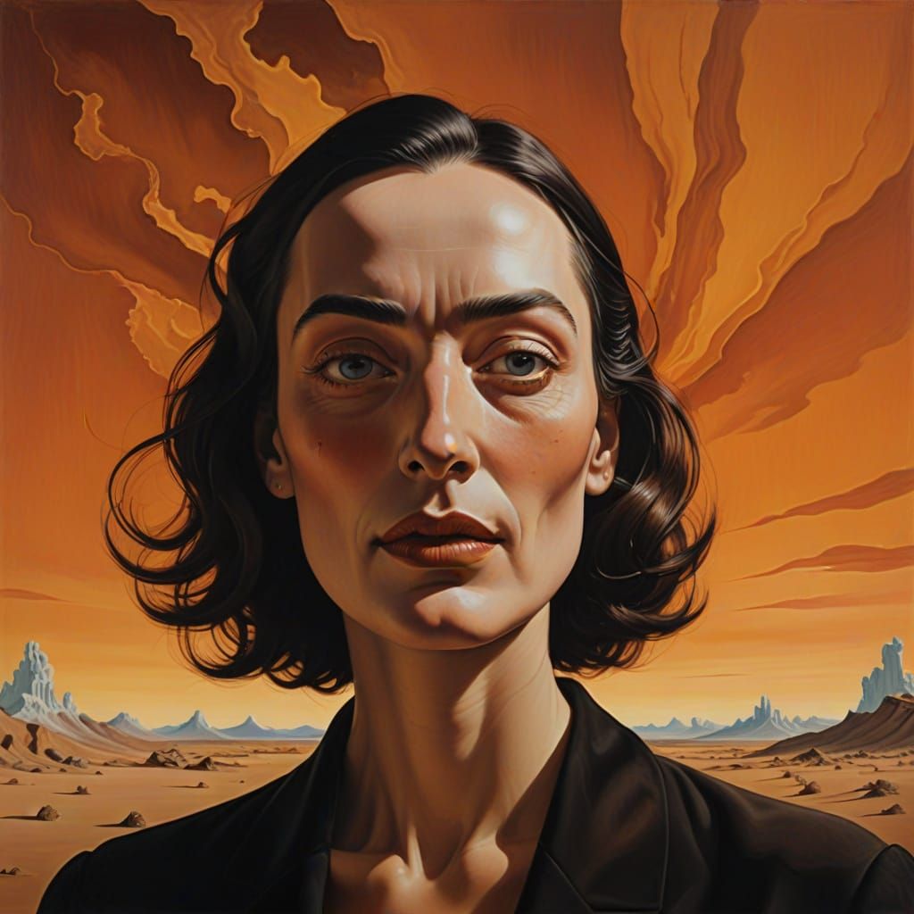 Surreal Portrait of Woman in Dreamscape Void