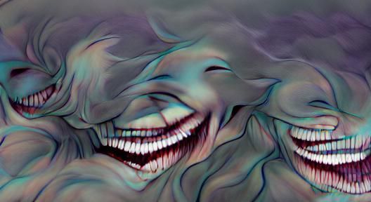 Laughing Figure in the Abyss