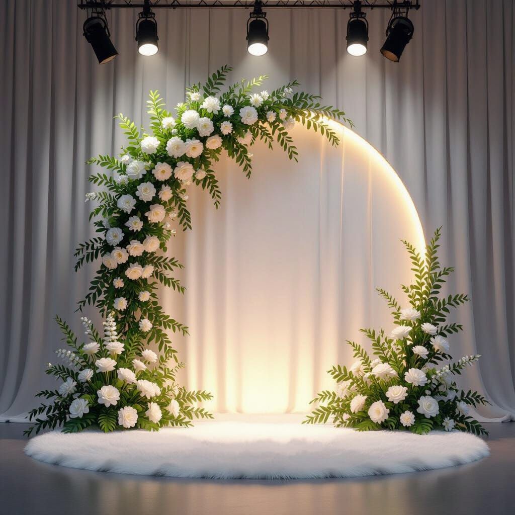 Elegant Wedding Backdrop with Floral Design, Matte Painting