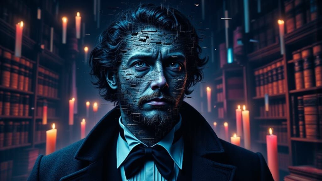 Victorian Gentleman's Glitching Portrait in Photorealistic S...