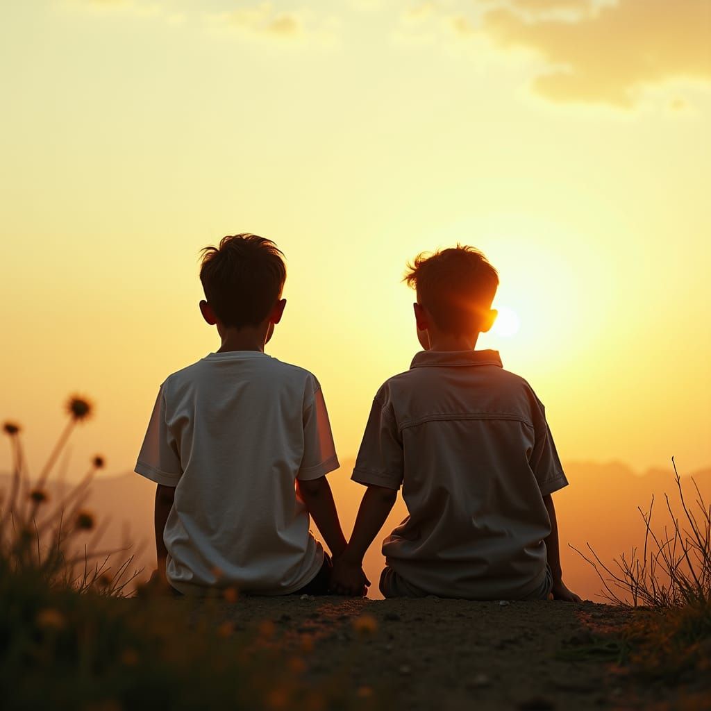 Brothers Holding Hands: A Moment of Connection