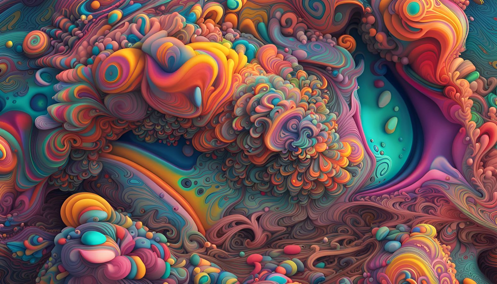 Psychedelic Particle Cloud in Abstract Pop Art Style