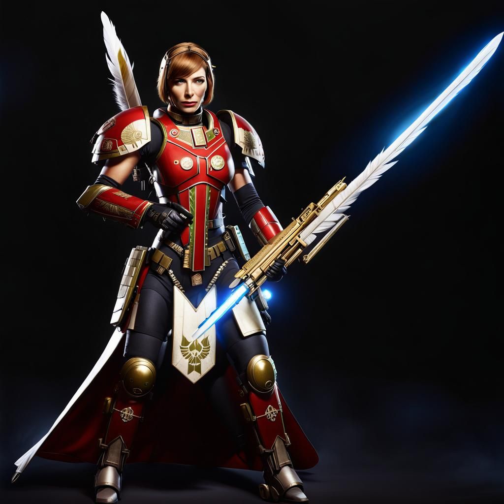 Space Marine: Beautiful Woman in Warhammer 40k Armor