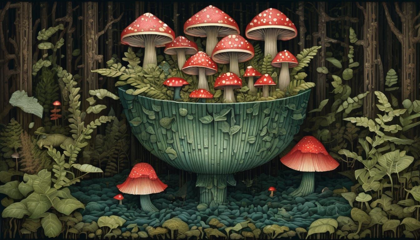 Pixel Art Chalice with Toad in Swamp