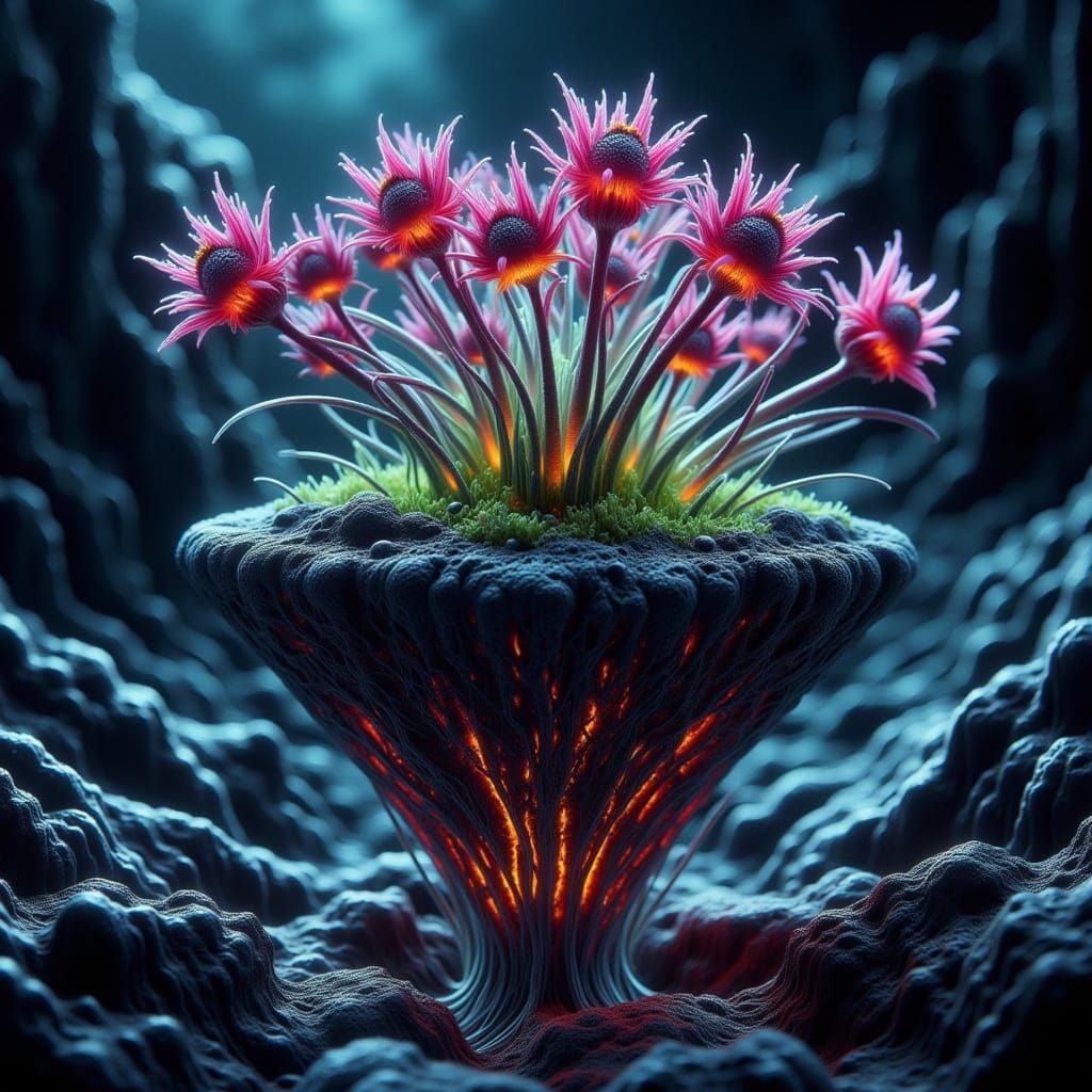 Biomechanical Chibi Mouse Blooms on Obsidian Isle in Cyberpu...